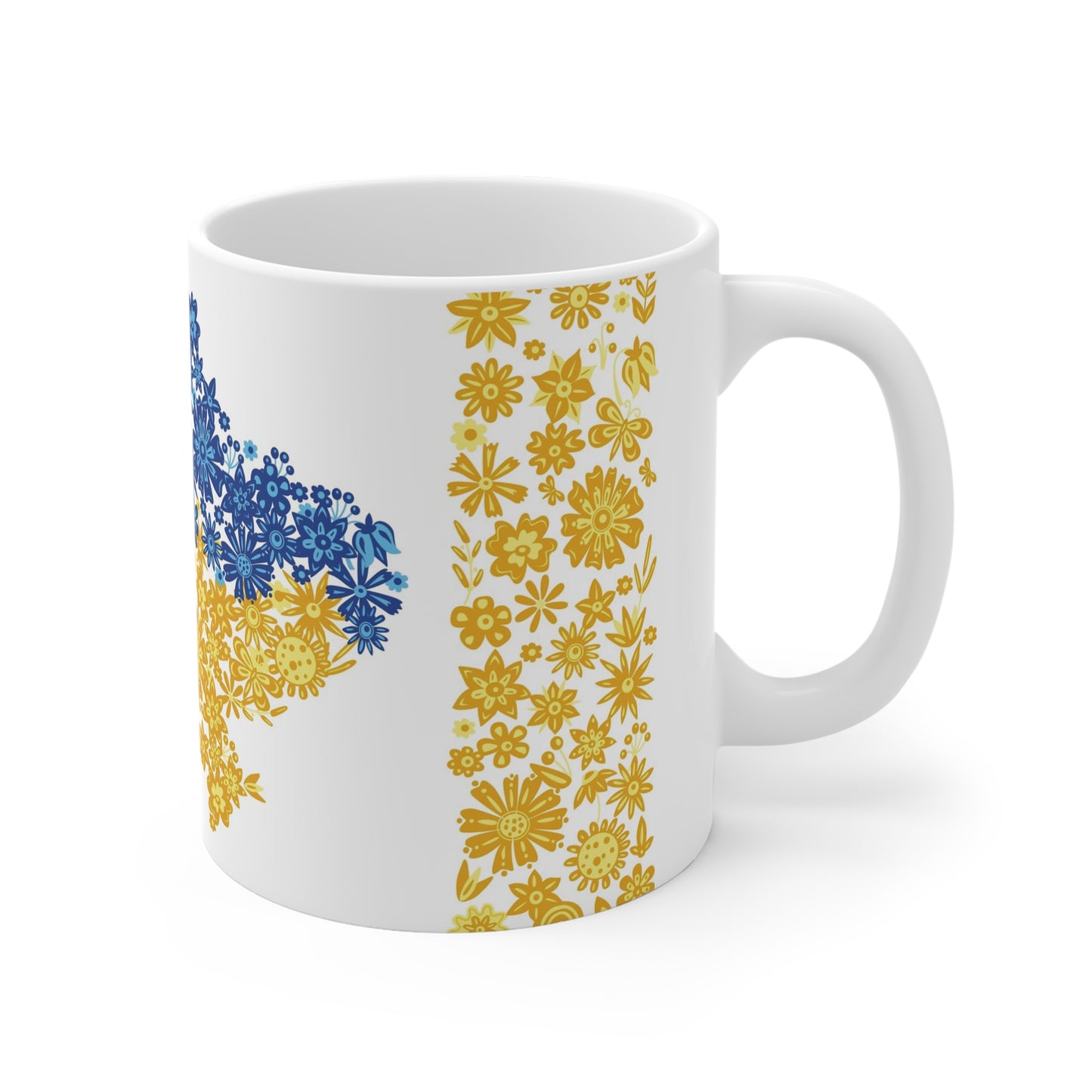 Flower Design Ukrainian Map - Support The People of Ukraine - Proceeds Towards Aid for Ukraine.