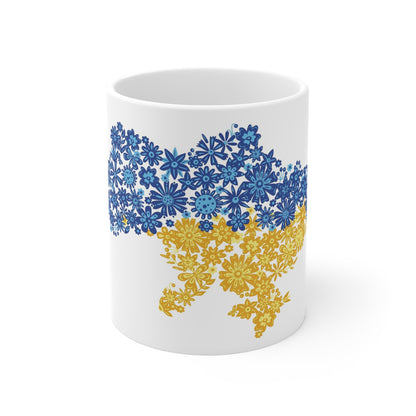 Flower Design Ukrainian Map - Support The People of Ukraine - Proceeds Towards Aid for Ukraine.