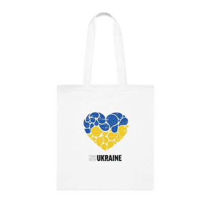 Stand With Ukraine - White Cotton Tote