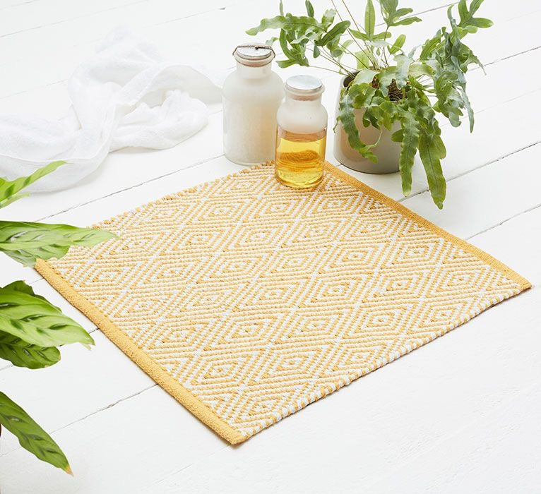 Diamond Design Shower Mat - Ochre