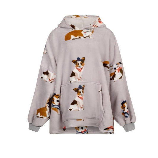 Rapport home Posh Pooch Blanket Hoodie Sherpa Fleece Wearable Blanket Sweatshirt for Adults Kids Cosy Hoodie with Kangaroo Pockets