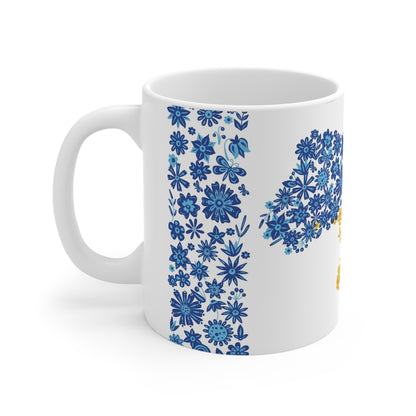 Flower Design Ukrainian Map - Support The People of Ukraine - Proceeds Towards Aid for Ukraine.