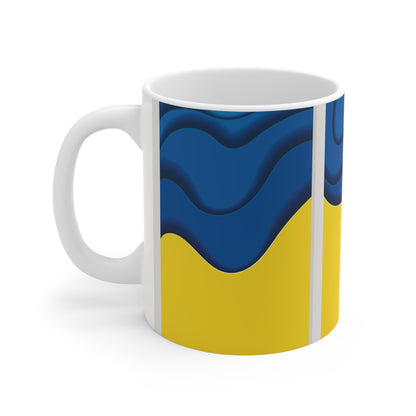 Abstract Ukrainian Flag - Support The People of Ukraine - Proceeds Towards Aid for Ukraine.