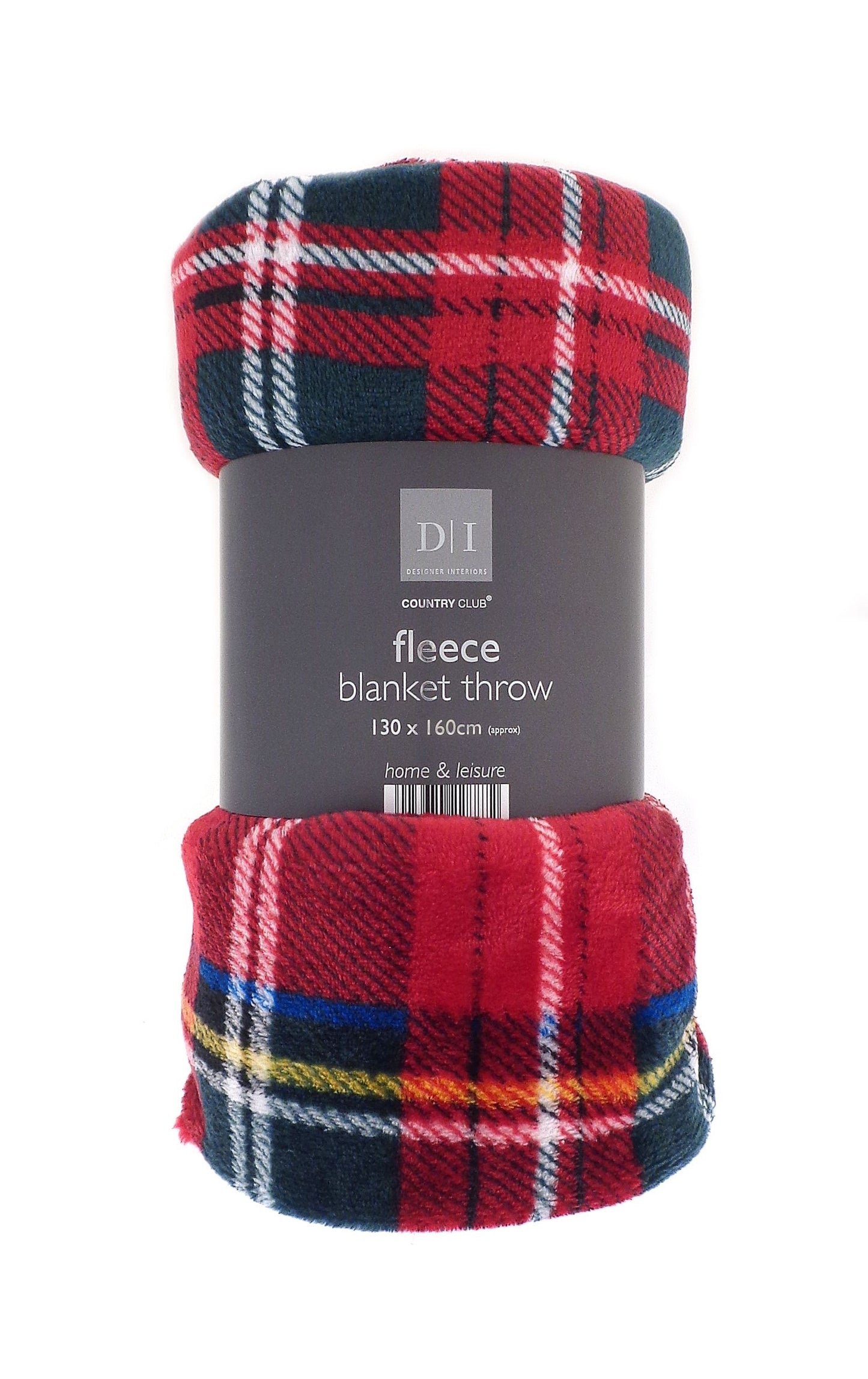 Fleece Blanket Throw - Red Tartan