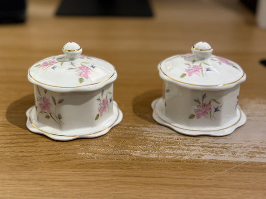 Pair Sugar Bowls or Trinket Dishes