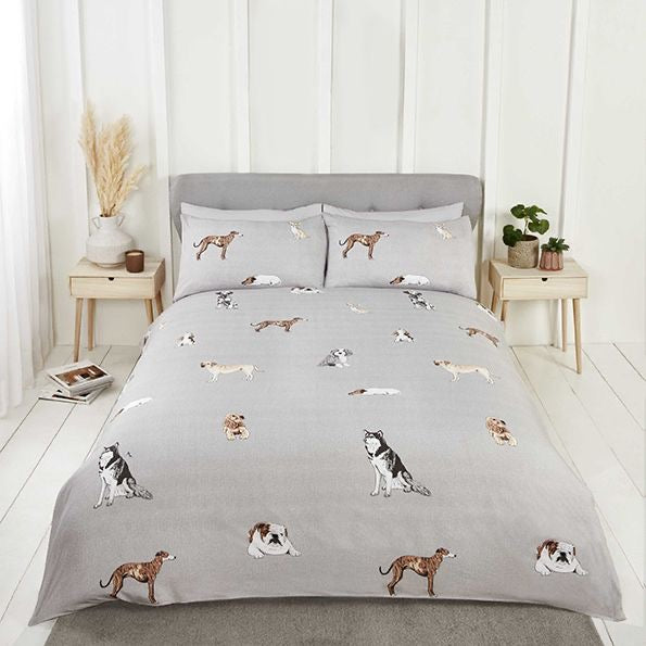 Rapport Home Pawsome Grey Duvet and Pillowcase Set